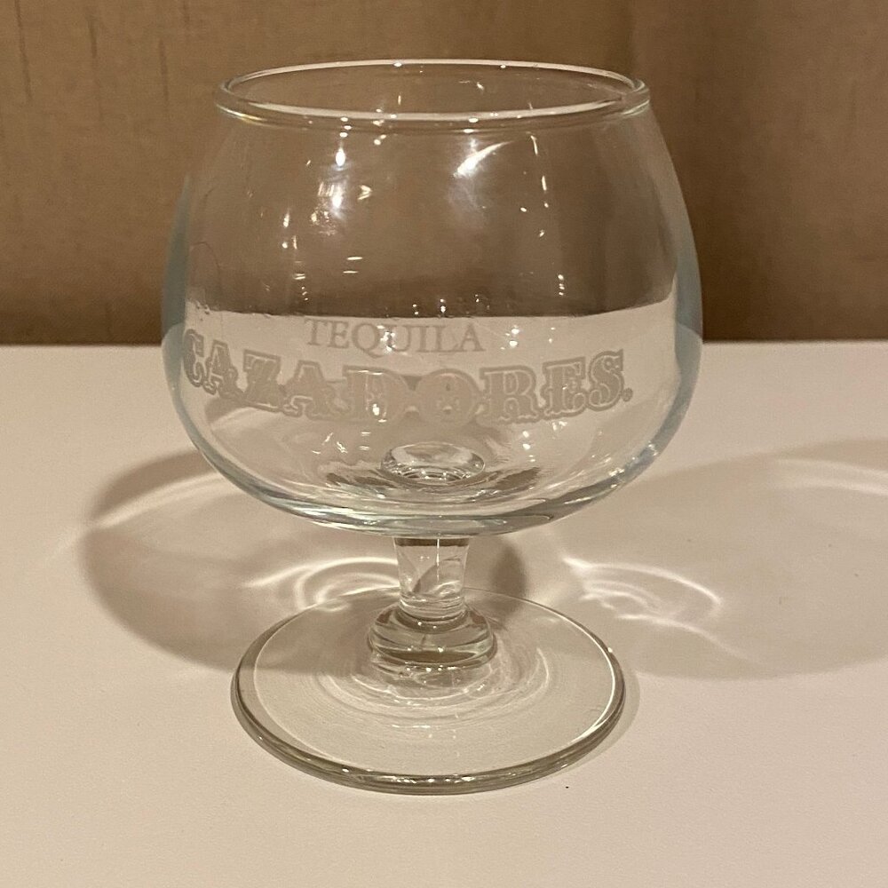 Cazadores Tequila Glass 3.5" Etched Logo Snifter Barware Collectible